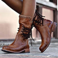 Stiefeletten Damen mit Schnürung und Nieten | J&B - 1 - Jasminaboutique.com
