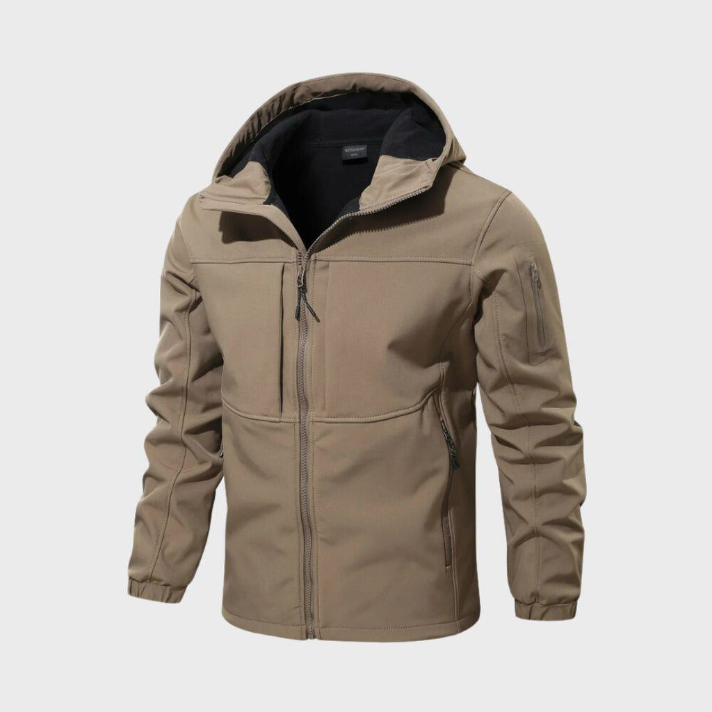 Wasserdichte Softshelljacke Herren mit Kapuze und praktischen Taschen | J&B - 1 - Jasminaboutique.com