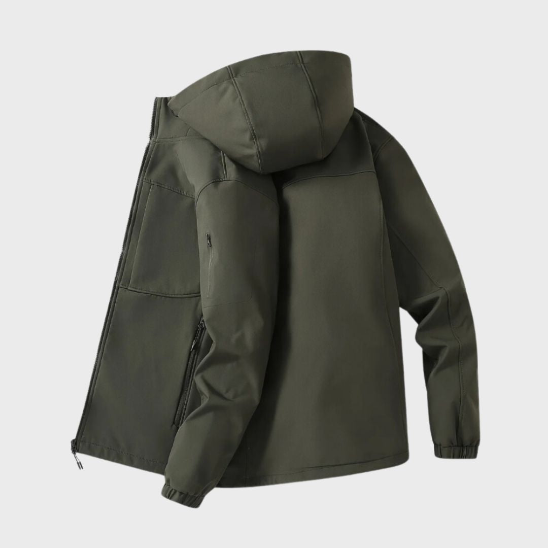 Wasserdichte Softshelljacke Herren mit Kapuze und praktischen Taschen | J&B - 6 - Jasminaboutique.com