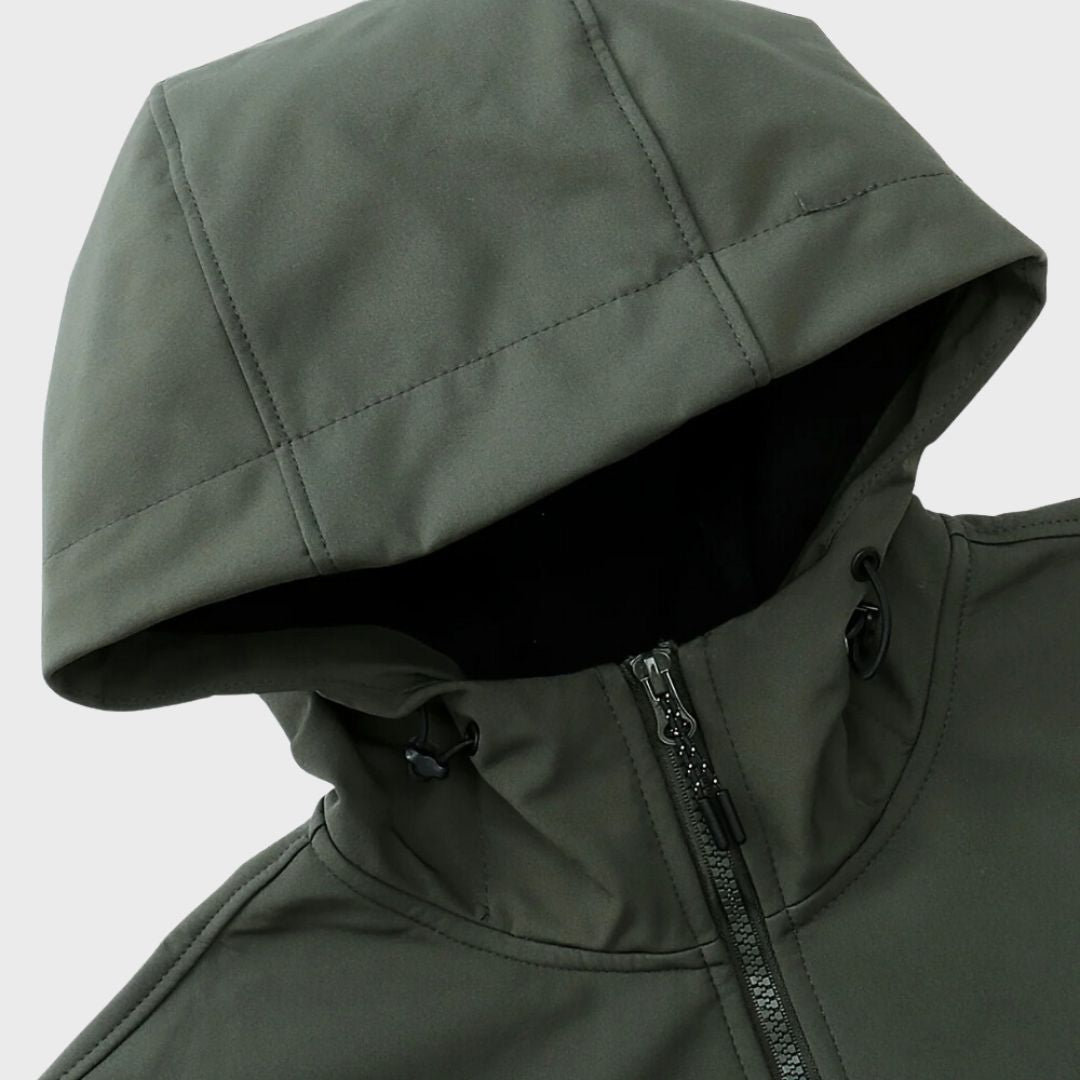 Wasserdichte Softshelljacke Herren mit Kapuze und praktischen Taschen | J&B - 5 - Jasminaboutique.com