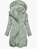 Puffer Jacket Women's Longline with Hood and Cozy Lining - Image 3
