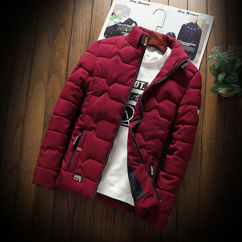Quilted Jacket Men's Slim Fit with Zip Closure - Image 1