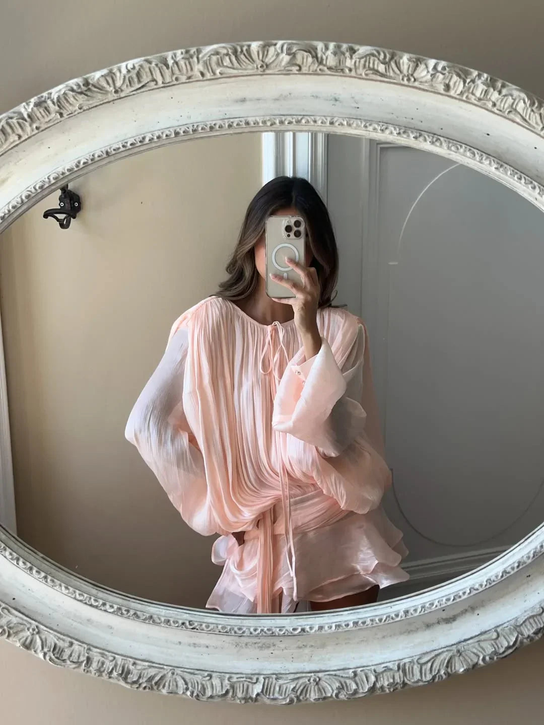 Stefanie – Elegant Puff Sleeves with Pleats Dress - Image 6