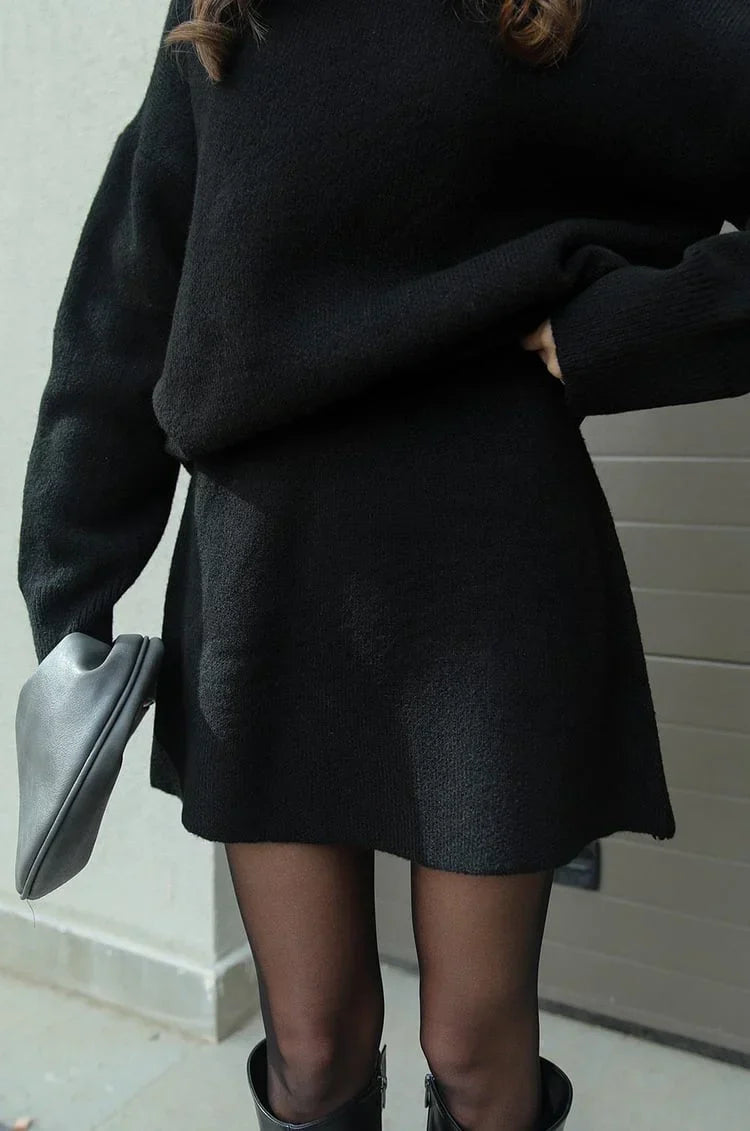 Elegantes Set aus Pullover und Rock – Zweiteiliges Strick-Set - 4 - Jasminaboutique.com