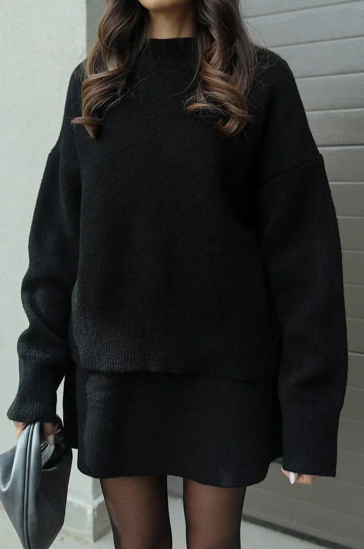 Elegantes Set aus Pullover und Rock – Zweiteiliges Strick-Set - 3 - Jasminaboutique.com