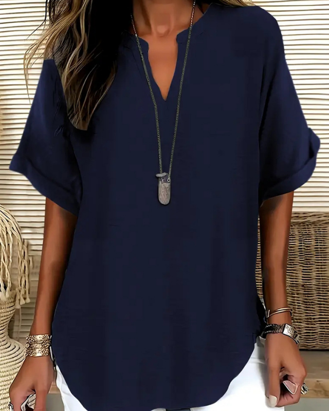 Nadine – Chic Lightweight V-neck Blouse - Image 1