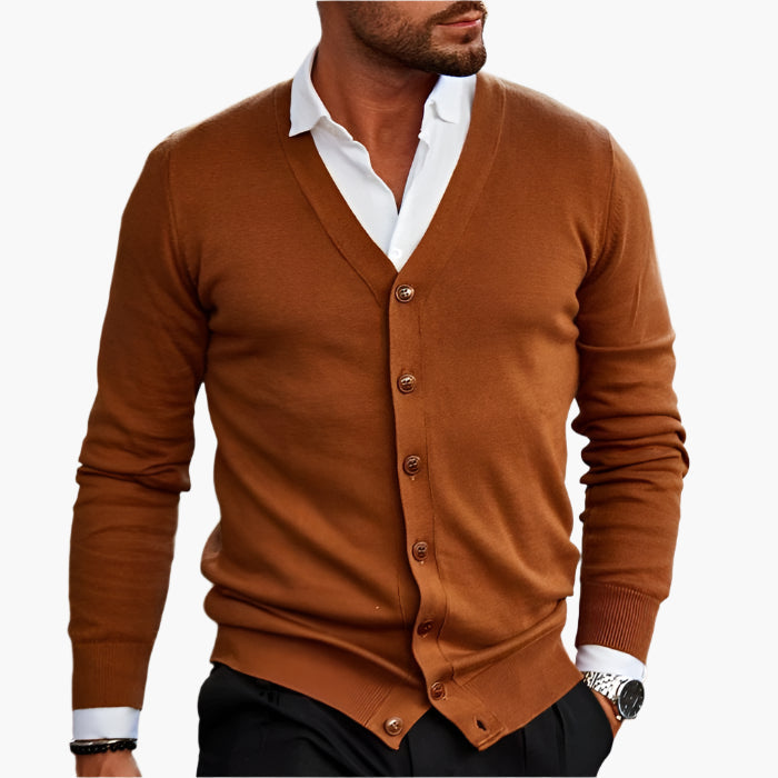 Cardigan Men V-Neck Button Front with Pockets - Image 4