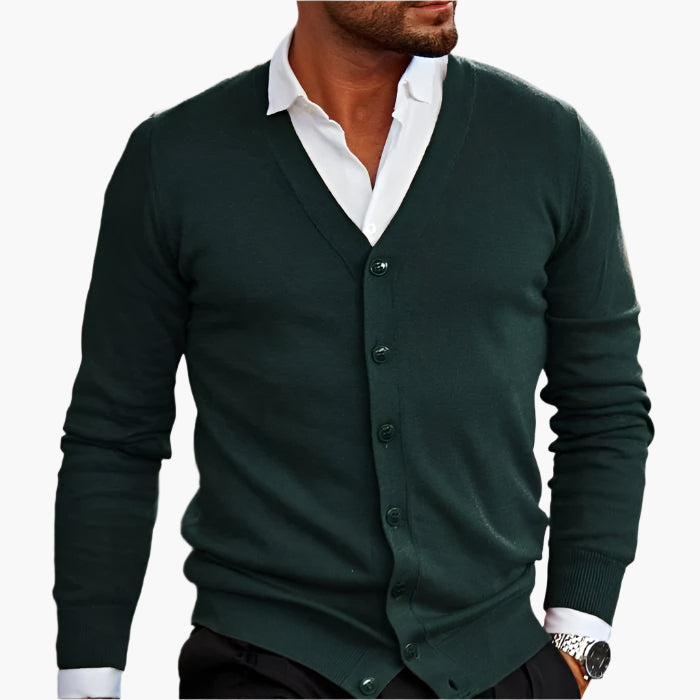 Cardigan Men V-Neck Button Front with Pockets - Image 5