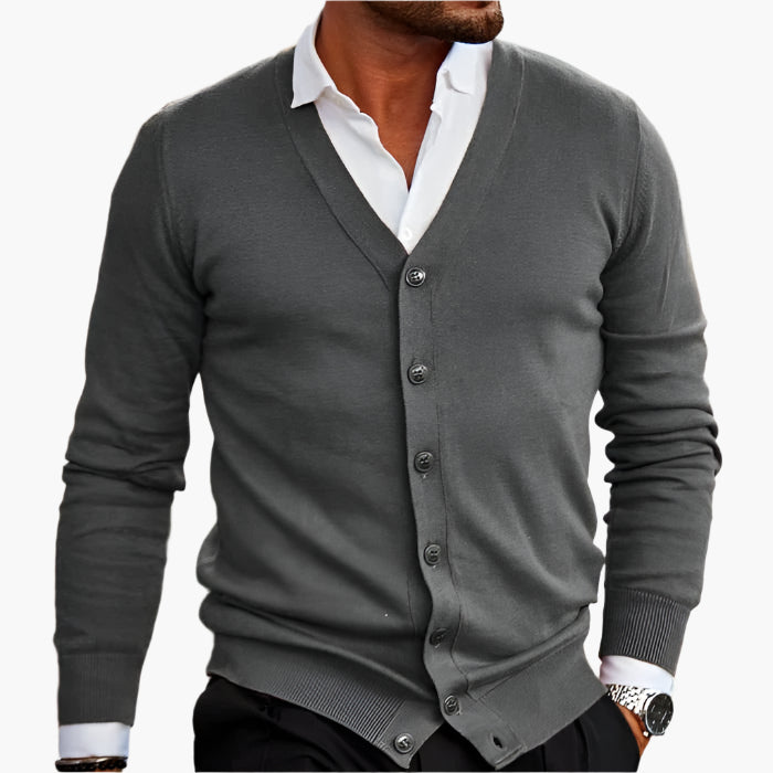 Cardigan Men V-Neck Button Front with Pockets - Image 7