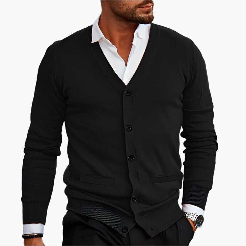Cardigan Men V-Neck Button Front with Pockets - Image 9