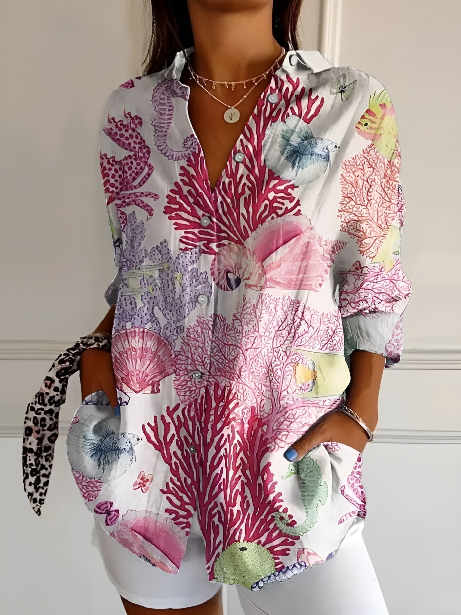 Charlotte – Elegant Long-Sleeved Button-Down - Image 1