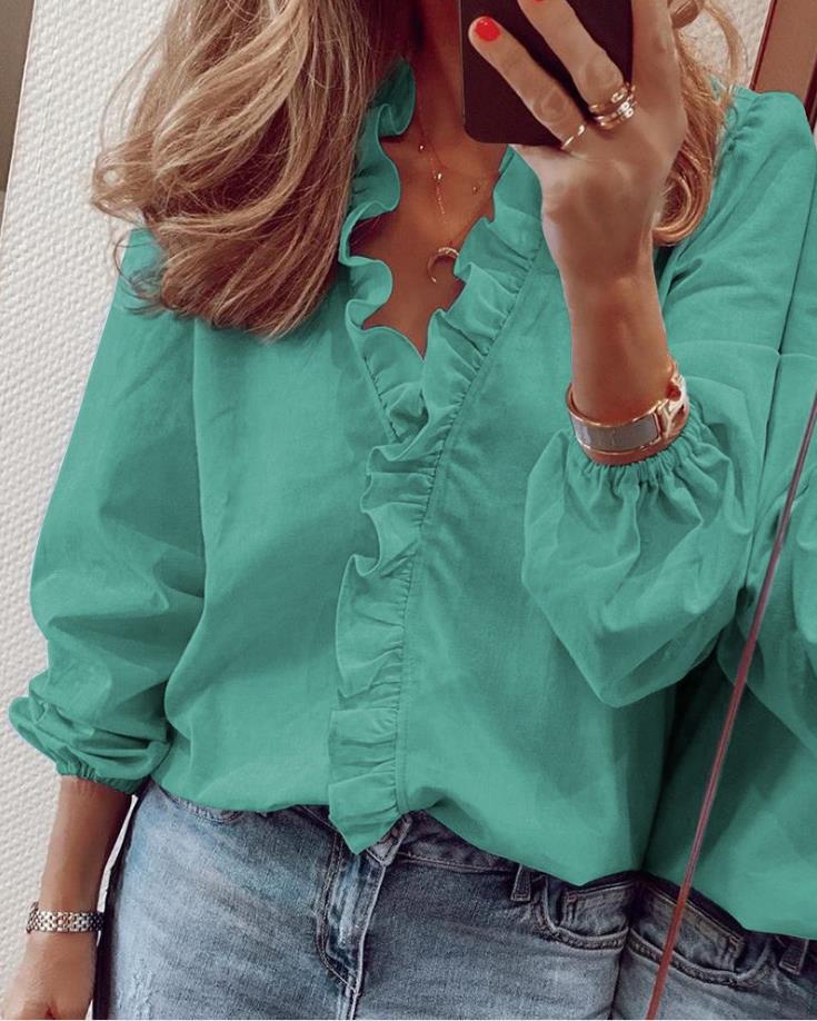 Elizabeth – Women Ruffled Detail Blouse - Image 4