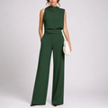 Two-Piece Set Women's Wide-Leg Jumpsuit with Asymmetrical Neckline - Image 1